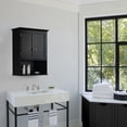 thumbnail image 4 of Wall Mount Bathroom Cabinet Wooden Medicine Cabinet Storage Organizer Double Door with 2 Shelves, and Open Display Shelf, 4 of 7