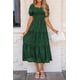 thumbnail image 3 of Vestido midi PRETTYGARDEN para mujer, verano 2025, floral, verde oscuro, 3 of 7