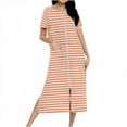 thumbnail image 2 of Women's Long Zip Up Knit Robe with Pockets - Cozy Full Length Housecoat for Lounge Wear and After Shower, 2 of 7