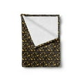 thumbnail image 2 of Honeycomb Soft Flannel Fleece Throw Blanket, Floral Pattern with Bees Honey Flowers Hive Khokhloma Motifs, Cozy Plush for Indoor and Outdoor Use, 50" x 70", Charcoal Grey Yellow, by Ambesonne, 2 of 5