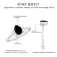 thumbnail image 6 of Rosec Jewels 0.75 CT Teardrop Black Onyx Engagement with Diamond Trio for Women, 10K White Gold, US 10.00, 6 of 9