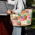 thumbnail image 4 of Wukai Succulent And Cactus Print Zipper Bag,large Beach Tote Bag,Waterproof Sandproof Bag,Grocery and Picnic Tote Travel Bag, 4 of 5