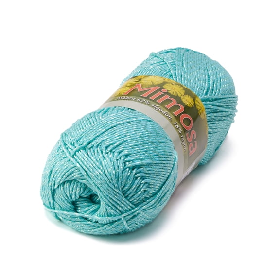 MIMOSA [100grs] by Omega - Rayon/Cotton Thread for Shiny and Soft Knits - Color: 17-Turquoise 74