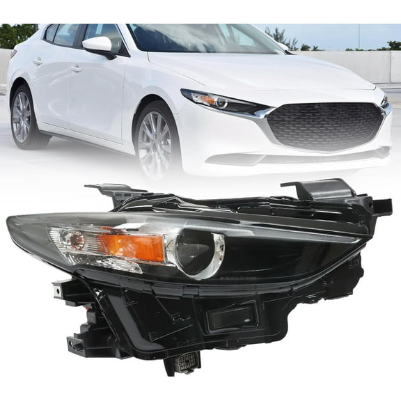 SEBLAFF Headlight Assembly Replacement for Mazda 3 2019-2021 LED Headlight NON-AFS Right Set Passenger Side