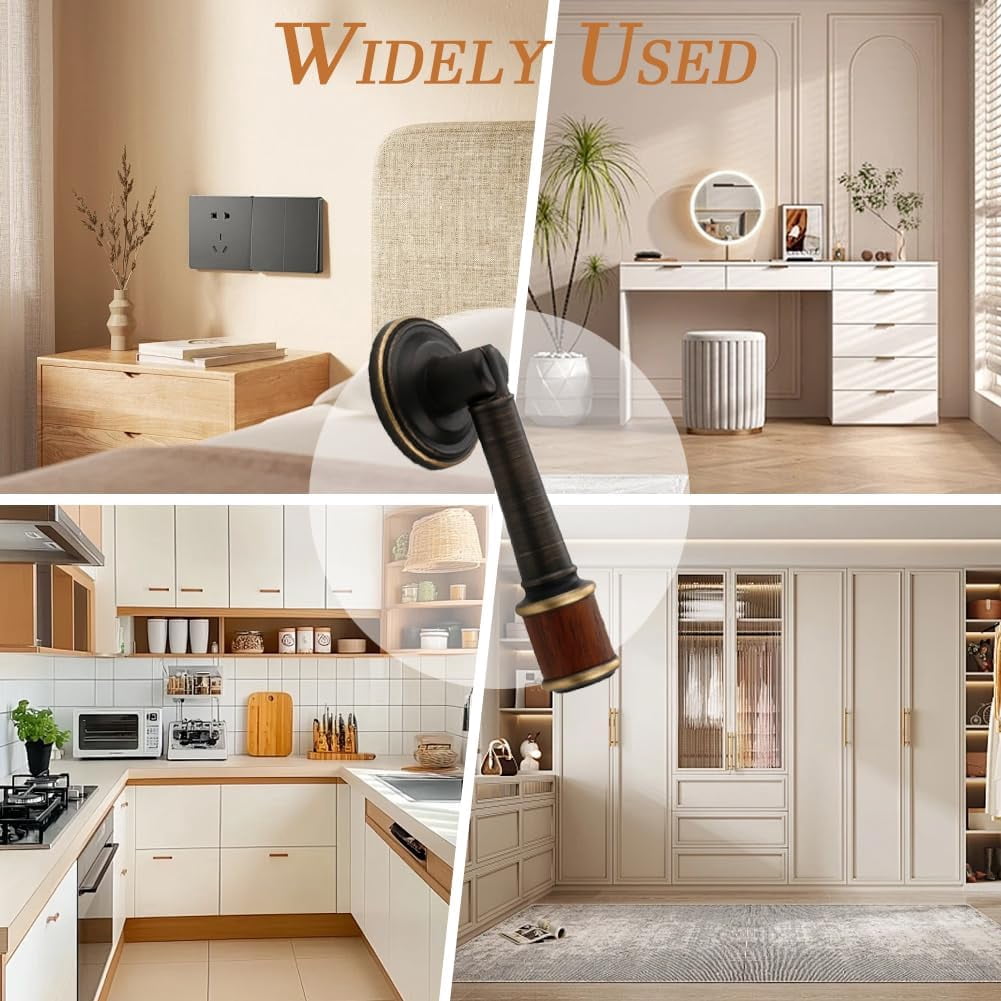 CATPAN 2Pcs Brass Walnut Drawer Pulls, Coffee Brass Cabinet Handles, Single Hole Cabinet Pull with Walnut Pendant, Antique Cabinet Door Handle for Home Kitchen Cabinets Drawers Dresser Cupboard