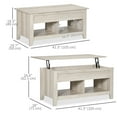 thumbnail image 3 of HOMCOM Table Basse avec Plateau Relevable avec Rangement Dissimulé et Tablettes Ouvertes, 3 of 10