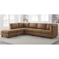 thumbnail image 2 of Partner Furniture Faux Leather Easy to Assemble Sectional Sofa, Caramel, 2 of 10
