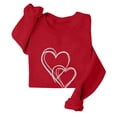 thumbnail image 5 of NexTorq Love Sweatshirt - Women's Fashionable Casual Long-Sleeved Valentine's Day Heart Print Pullover Sweatshirt E7-Red L, 5 of 5