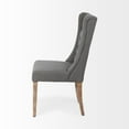 thumbnail image 3 of Mercana Mackenzie II Gray Plush Covering Brown Solid Wood Base Dining Chair, 3 of 7