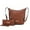 Cognac, variant on Lux Vegan Leather Women Hobo Bag with Wallet Bag 2 pcs by Mia K - Light Grey