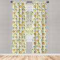 thumbnail image 5 of Ambesonne Citrus Window Curtains, Lemons and Oranges Flowers, Each 28" W x 95" L, Marigold Mustard, 5 of 5