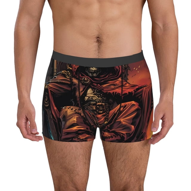 Fotbe Dark Skull King Throne Calzoncillos Tipo Boxer con Bolsa de Soporte Total para Hombre, X-Temp Fresco, Transpirable y de Secado Rápido-XX-Large