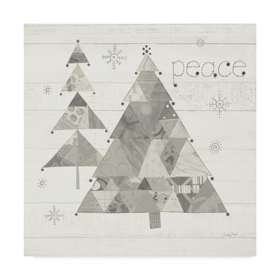 Trademark Fine Art 'Christmas Patchwork IV Neutral' Canvas Art by Courtney Prahl