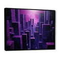 thumbnail image 2 of Designart "A Skyscraper Horizon With Orchid And Obsidian Tones" Skyscrapers Floater Framed Canvas Wall Art, 2 of 5
