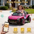 thumbnail image 2 of Track Seven 12V Ride on Car, Licensed Volkswagen Beetle Kids Electric Car with Remote Control, Bluetooth, USB, Rear Storage, LED Light, 2WD, Electric Ride on Toy Car for Kids Toddlers Aged 3+, Pink, 2 of 9