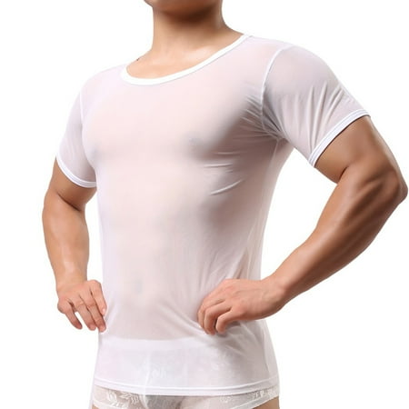 

Lingerie for Women Men s Boxer Briefs Mesh Breathable Shirts Men s Sleeveless Sleepwear See Through Mesh Vest Casual Underwear