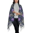 thumbnail image 2 of Gaeub Lavender Flowers Print Tassel Scarf,Wraps Scarves for Women,Winter Scarf,Cold Weather Shawls,Ideal for Travel, 2 of 8