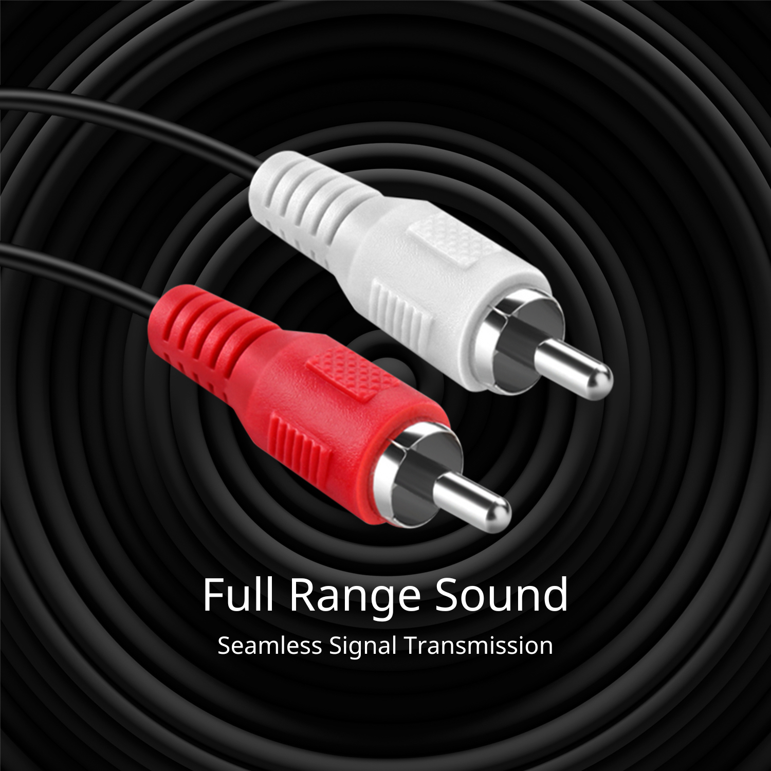 2RCA Stereo Audio Cable (15 Feet) - Dual Composite RCA Male Connector M/M 2 Channel (Right and Left) (Red and White) Shielded 2RCA to 2RCA AV Sound Plug Jack Wire Cord - image 4 of 6