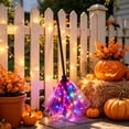 thumbnail image 4 of Halloween Lighted Witches Broom, 3‑Section Assemblable Mesh Broomstick with Colorful Lights, 14*6in, Festive Party Favor Ornament for Outdoor Festival Home Haunted House Halloween Decor, 4 of 8