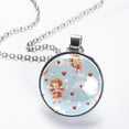 thumbnail image 2 of Cupid Glass Circular Pendant Women's Necklace, 2 of 5