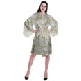 thumbnail image 2 of Moomaya Printed Womens Kimono Sleeve Robes Satin Silk Getting Ready Bridal Robe Coverup, 2 of 7