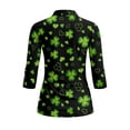 thumbnail image 3 of Uorisanigo Clover Womens Long Sleeve Golf Polo Shirts Casual Comfortable Quick Dry Athletic Polo Shirts Breathable Relaxed Tennis Tops Quarter Zip Womens Outing Wear Size M, 3 of 7