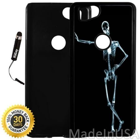 Rap Plastic Custom Google Pixel 2 Case (Cool X Ray Skeleton) Plastic Black Cover Ultra Slim | Lightweight | Includes Stylus Pen by Innosub ()