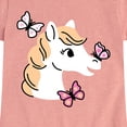 thumbnail image 3 of Instant Message - Horse Butterfly - Toddler & Youth Girls Short Sleeve Graphic T-Shirt, 3 of 6