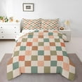thumbnail image 2 of Erosebridal Check Plaid Bedding Full Comforter Set, Geometric Down Comforter, Farmhouse Gingham Decor, Microfiber 3 Pieces, 2 of 8