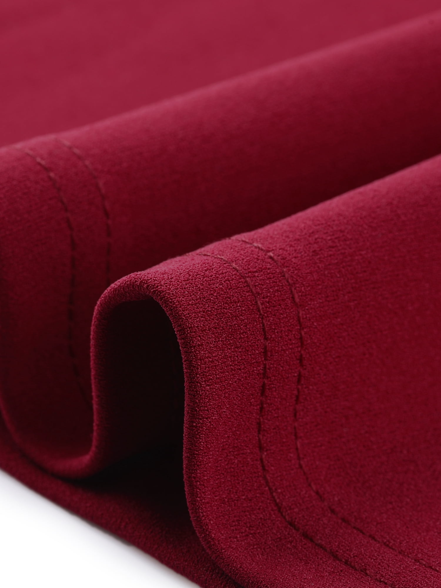 DARING DIVA Women's Tie Neck Vintage Long Sleeve Contrast Color Dress S Burgundy