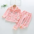 thumbnail image 4 of KYAIGUO Toddler Baby Boys Girls Fleece Pajama Set Kids Warm Fleece Matching Sleepwear Set Tops+pants Outfits Sleepwear 1-13T, 4 of 10