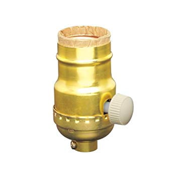 6151 Incandescent Lamp Holder Socket Dimmer, Metal Finish, Brass Color