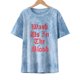 thumbnail image 5 of Camiseta de mujer Camisetas Cuello redondo Camiseta de manga corta Estampado de letras Tie-dye Camiseta Tops Blusa Regalo para mujeres Pompotops hkajfhjk468165, 5 of 8