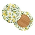 thumbnail image 2 of ZIATUBLE Lemon Flower Round Stool Cover Cushion Stretch Circle Chair Slipcover Set 2 Piece Polyester Round Stool Slipcover 14"-16" Stool Slipcovers for Home and Commercial Daily Decor, 2 of 6