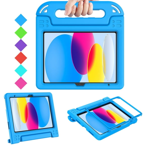 SUPNICE Handle Kids Case for New iPad 11-inch (A16) 2025 / iPad 10th Generation 2022(10.9 inch) with Built-in Screen Protector, Rugged Full Body Protective Cover for iPad 10/11 Gen,Blue