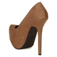 thumbnail image 3 of Breckelle Marisa31 New Women Suede Almond Toe Hidden Platform Stiletto Heel Pump, 3 of 5
