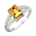 thumbnail image 2 of 7X5MM Emerald Cut Citrine 925 Sterling Silver Solitaire Women Mother's Day Gift Ring, 2 of 4