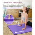 thumbnail image 4 of YR Thick Yoga Mat 1/2 Inch Stretching Pilates Hi-Density Foam Exercise Mats, Purple with Yoga Bag, 4 of 9