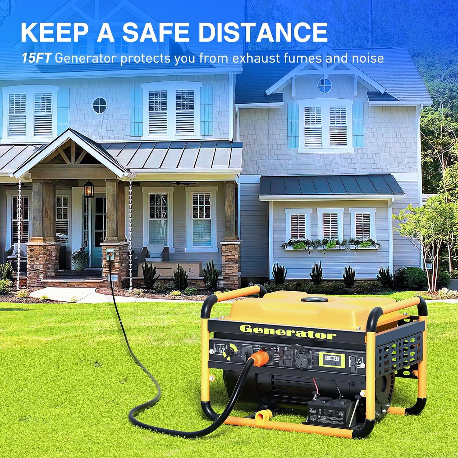 Nilight 30A 15FT Generator Extension Cord Power Inlet Box with Locking Connector 125/250V 7500W 10 Gauge STW ETL Listed 4 Prong L14-30P L14-30R Cable for Generator RV Outdoor Use