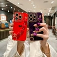 thumbnail image 4 of for iPhone 14 Pro Max with Wrist Strap,Cute Love Heart Full Camera Lens Protection with Side Small Pattern Shockproof Plating Bumper Soft TPU Phone Case Cover For iPhone 14 Pro Max, Blue, 4 of 8