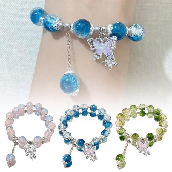 FurNest Butterfly Chain Bracelet Moonlight Stones Lucky Beads Chain Girls Jewe