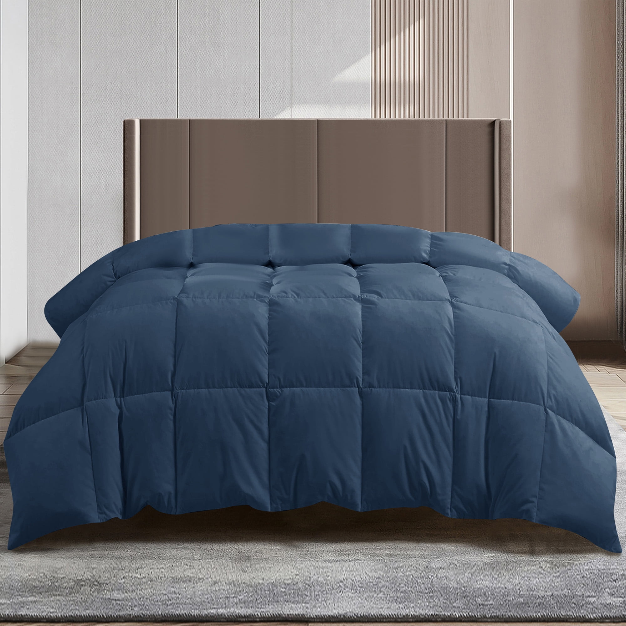 Lux Decor Collection Twin Comforter All Season Down Alternative Quilted Comforter Duvet Insert with Corner Tabs - Duvet Insert Twin Comforter only (Twin, Navy Blue)