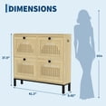 thumbnail image 2 of QinaQin Armoire à Chaussures 4 Tiroirs Rabattables, Panneau Ajouré, Naturel, 2 of 9