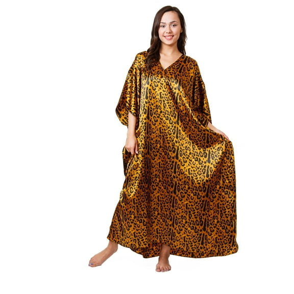 Up2date Fashion's Women's Caftan / Kaftan / Muumuu / Mumu, Golden Animal Print, One Size