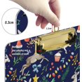 thumbnail image 4 of FMSHPON Watercolor Cute Christmas Pattern Clipboard Hardboard Wood Nursing Clip Board and Pull for Standard A4 Letter 13x9 inches, 4 of 8