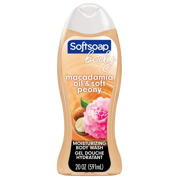 Softsoap Moisturizing Body Wash, All Skin Types, Macadamia Oil and Peony, 20 fl oz Bottle
