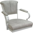thumbnail image 3 of Miami Bar Height 30" Swivel Tilt Metal Bar Stool -Smoke Beige Fabric-White Frame, 3 of 3