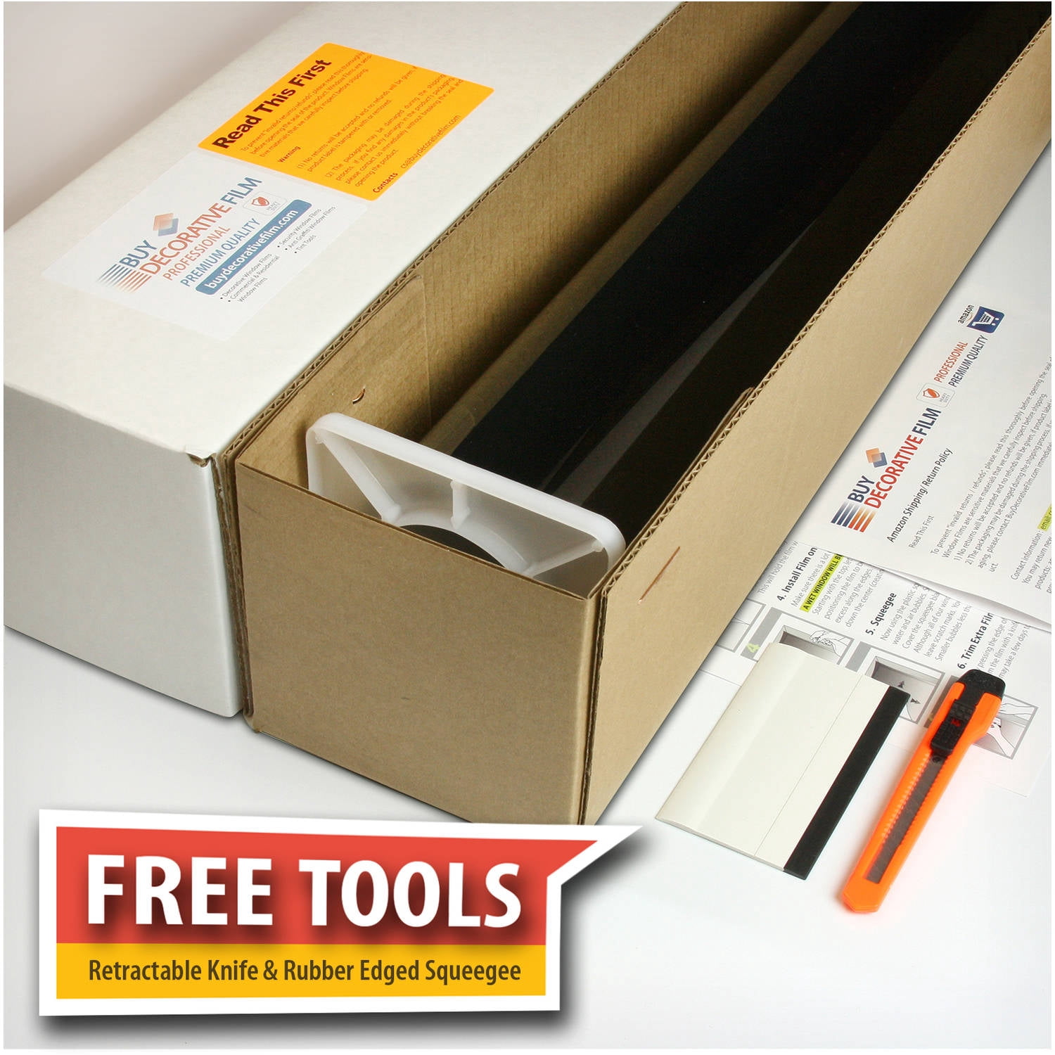 BDF S8MB05 Security and Daytime Privacy 8 Mil Black 5 (Very Dark) Window Film 36in X 12ft