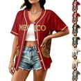 thumbnail image 2 of 2026 New Mexico Soccer Jersey Women, Mexican Jersey Soccer Henley Button Placket, Jersey De Mexico Crew Neck Short Sleeve Football Shirt, Athletic Training Uniform for Adult, 2 of 7