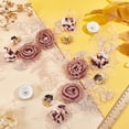 thumbnail image 4 of 3D Flower Organgza Polyester Embroidery Ornament Accessories Sequin/Paillette Applique Patch Sewing Craft Decoration with Rhinestone Light Coral 390x230x21mm, 4 of 6